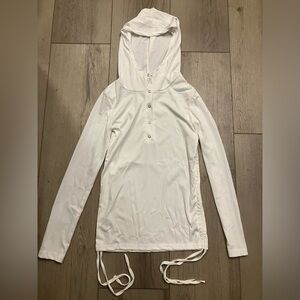 No Brand Dollskill White Hooded Long Sleeve Top